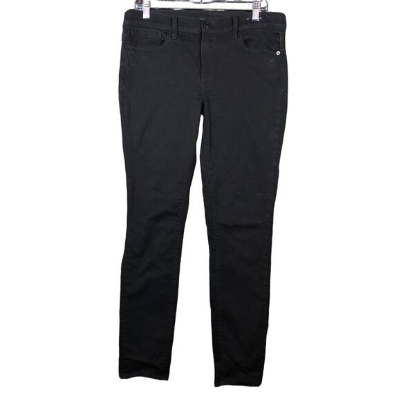 Express Womens Jeans Black Denim Mid Rise Legging Cotton Blend Stretch 10 - Picture 1 of 13